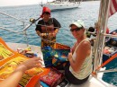 Mola sales from Kuna Indians in San Blas