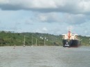 Passing freighters in the canal