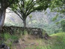 Ancient wall, hiking near Atuona, Hiva Oa.
