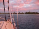 Sunset at Fakarava atoll.