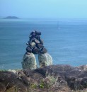 One of many cairns on Cape York. Jepeda IV in background. 11-7-13