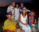 Ian & Tina, "Midnight Blue", Derek & Debbie, "Stirling Lass", with us at the SICYC Parrot Head party. 25-8-12