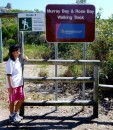 The Rose Bay end of the Mother Beddock walk. The sign says it all - a good hike! 30-8-12