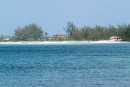 Beach houses along the shoreline at Bight from the boat.
