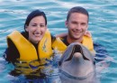 Evan and Lisa spent the day at Dolphin Encounters and got to swim with several dolphins.  They loved it!