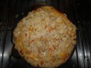 Lobster, mac & cheese pizza made with homemade pizza dough for dinner!