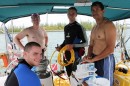 The guys getting ready to go snorkeling/diving at the reef.