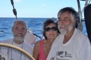 May 29.  The crew at the mid-way mark with 1525 nautical miles to go to Hiva Oa.