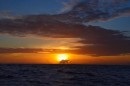 May 19.  Sunset at sea directly off the starboard bow.