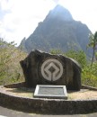 Gros Piton on the southwest side of the island.  This volcanic chamber and the Petit Piton, three miles south, comprise the most photographed moutains on the island, they are the icons of St. Lucia