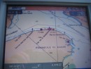 This is from our trusty chartplotter showing the turn to the south around the top of the Gaspe