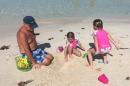 Sand castles with grandpa