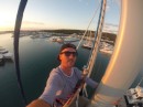 Mike had a birds  eye view at the top of the mast