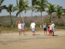 Playing Bocce Ball on the beach in Tenacatita.