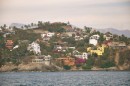 Homes on cliff of Punta Santiago as we left Bahia Santiago.