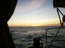 Off Washington coast. Almost twelve hours later, first sunset at 6:31 pm with nothing too exciting inbetween.