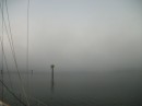 Fog leaving Bodega Bay. This is a long shallow entrance at when we left the dock we could barely see more than 25