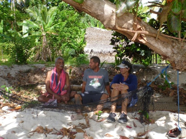 Seri, Jon & Michelle.  Seri is a fisherman on Rambi as well as a village official back in town