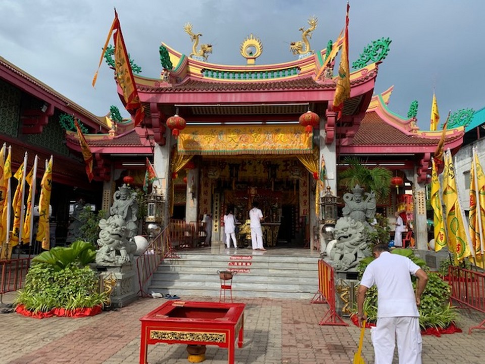 Bang Neow Shrine is the first temple we went to.  You have to arrive by 6:30 am if you want to see the piercing being done.  Normally the crowds are huge but Covid has prevented tourist from entering the country so we had easy access.