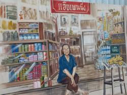 We visited a new to us walking street in Bangkok along one of the many canals in the city.  The main draw is the high quality street art along the two blocks of street vendors 