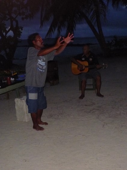Charlie showing another traditional dance.  He loved to entertain the cruisers and share stories of the Cook islands