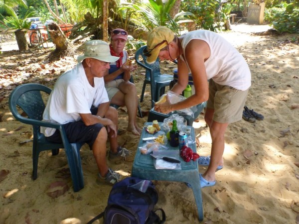 Lunch stop along the beach