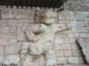 Archeologists belive that the Mayans probably trained animals as implied by this carving of a dancing monkey.
