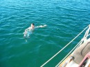 Swimming in Murray Bay off Grand Island