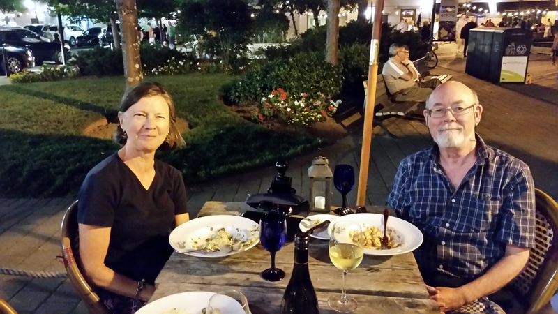 Dinner on the waterfront with Bruce and Susan