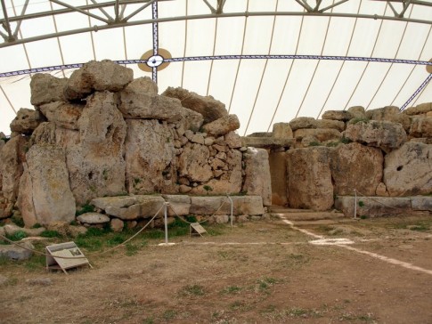 Mnajdra showing the protective tent 