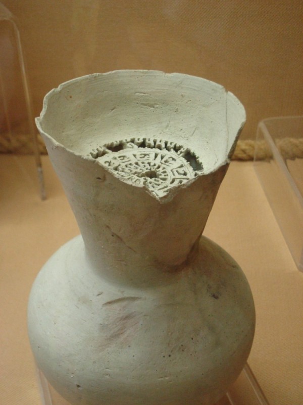 A "gargoulette", a unique ceramic carafe with a delicate filter found amongst shipwreck treasures