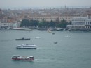 Busy canal traffic with vaporetti (waterbuses), watertaxis, tourboats and private craft