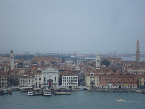 View from atop the San Giorgio Campanile looking north towards Venice
