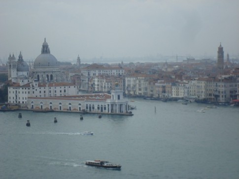 View from atop the San Giorgio Campanile looking west towards the entrance to the Grand Canal