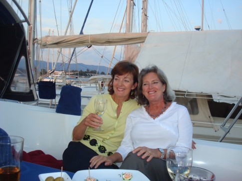 Kath and Sandra aboard Deep Blue