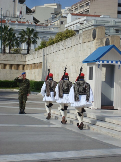 More of the much-photographed evzones, the presidential guards; ceremonies outside Parliament every hour on the hour