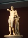 beautiful, classical 4th c. marble sculpture of Hermes carrying infant Dionysus