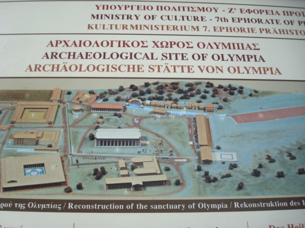 display with rendering of Olympic site