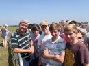 The "Boys" in the queue for a helicopter flight.....4 hours in blazing sun..