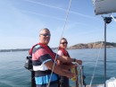Roge and Shar....note no wind...motoring along 