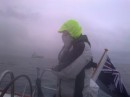 Crap visibility...cold and wet...with ships coming at you out of the murk.....