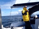 Enjoying a cuppa at sea....