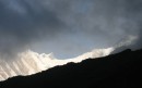 Dawn allows glimpses of Annapurna 1 at the Sanctuary basin