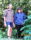 We pose at the point that the Deception Creek trail opens out at Highway 2, 500 km from the start point near the Columbia River