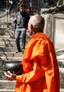 Buddhist monk at Swayanimbuth temple complex in Kathmandu