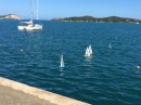Remote control model yachts hotly contested while the ladies had a race day in the bay.