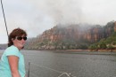 Dry season burn offs were ever present, ash falling on the boat, the crackling sounds nearby a little unnerving.