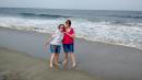Nancy and Jane in the Atlantic: Nancy and Jane in the Atlantic Ocean at Sea Bright, NJ, the day before we left