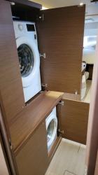Washer and Dryer: Owners cabin looking Aft.