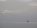 Seas Soul at anchor off the Marquesas Keys on another hazy night.